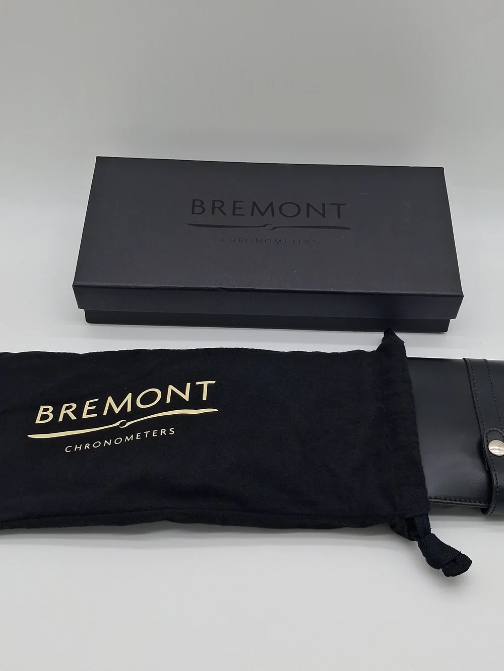 BREMONT Watch Travel Roll Case Box Dust Bag 22mm Rubber Strap Tool Set EUC